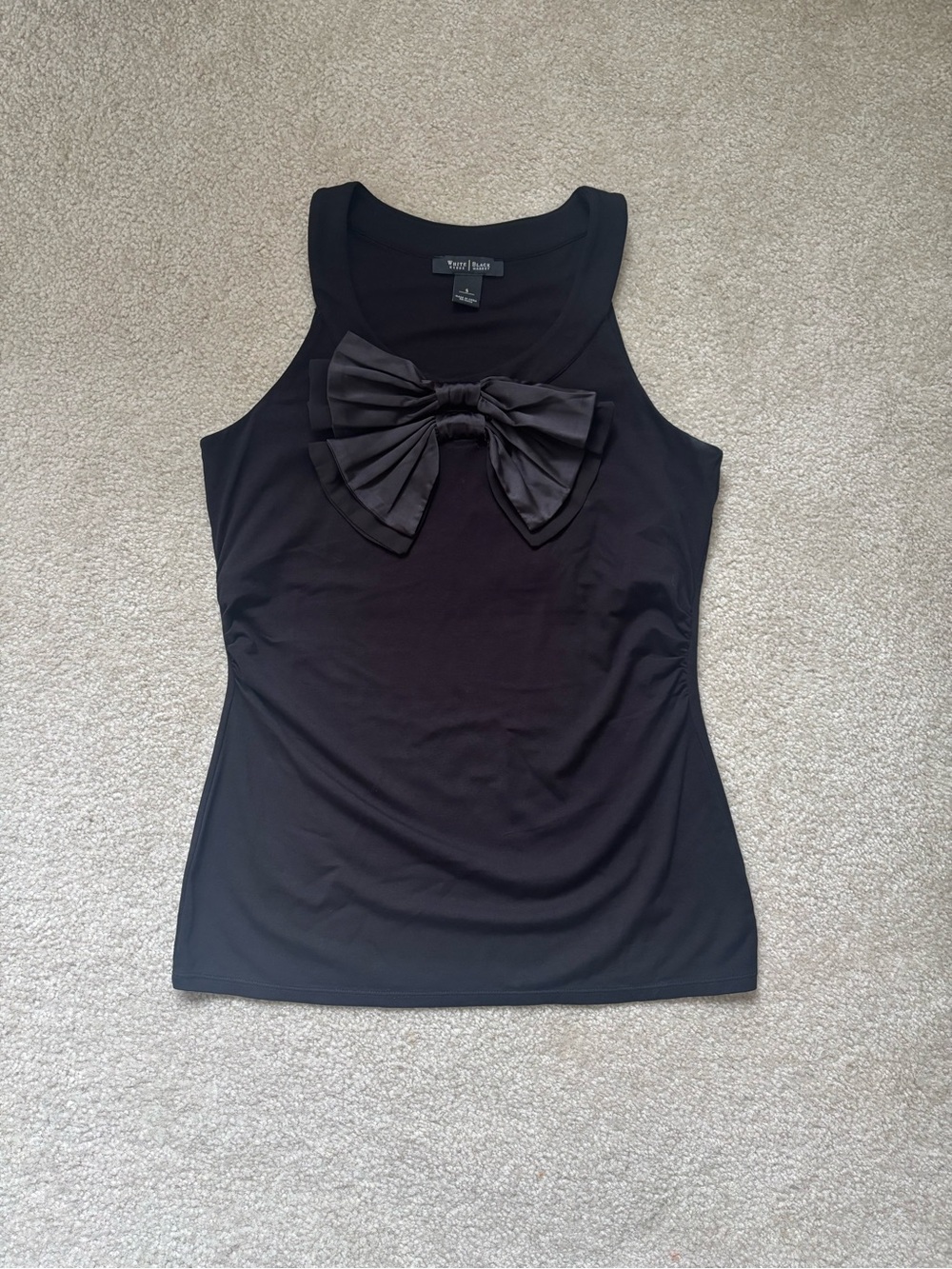 White House Black Market Black Sleeveless Bow Tank